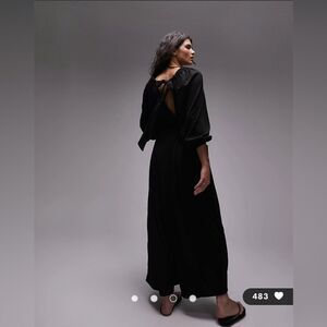 Topshop Jersey Long Sleeve Jumpsuit Black US 8-10 NWT IN PACKAGE